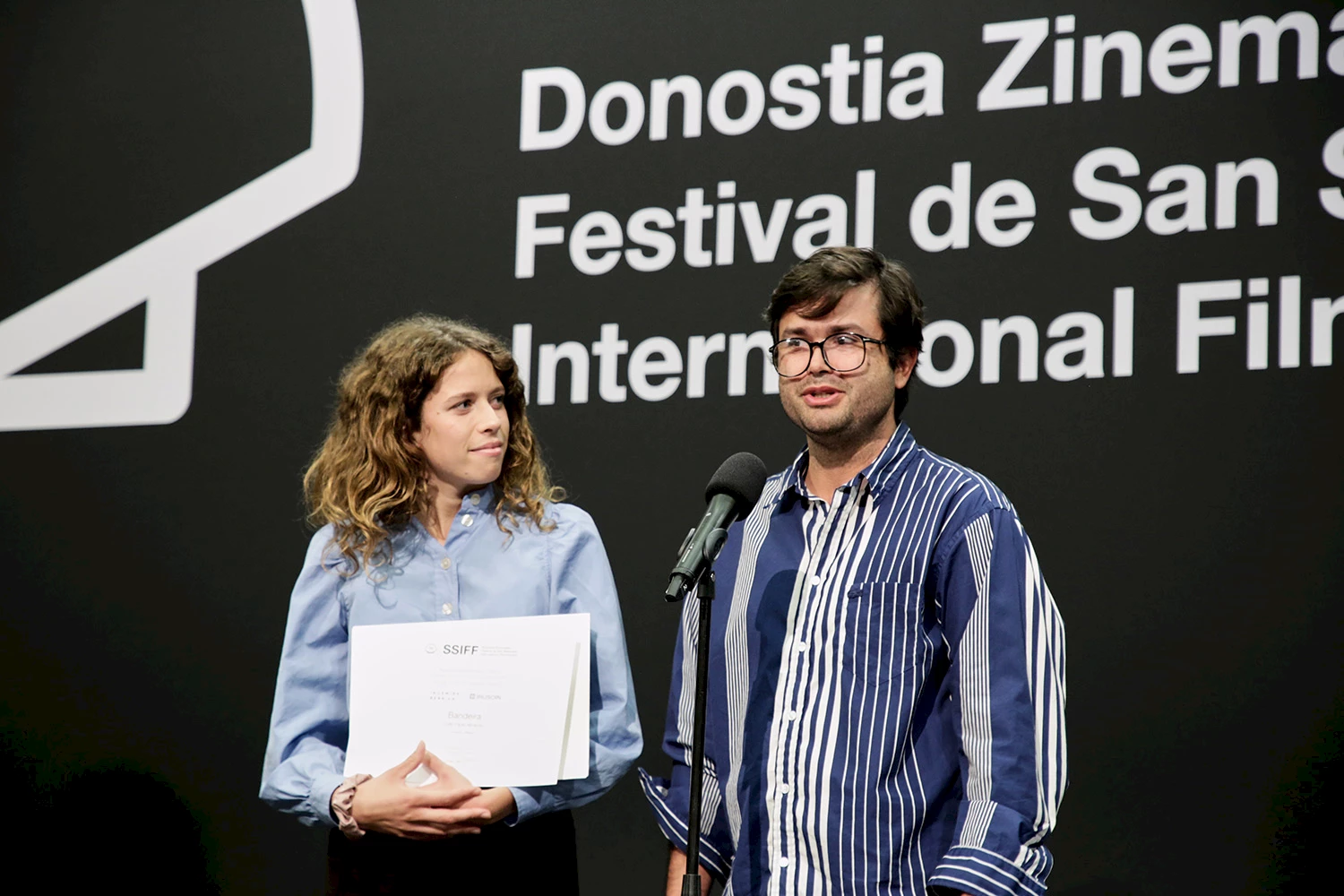 Irusoin Post-Production Award winners Clara Marquardt and João Paulo Miranda.