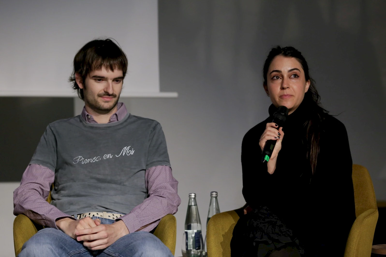 Jaime Puertas Castillo and Kathy Mitrani during the press conference.
