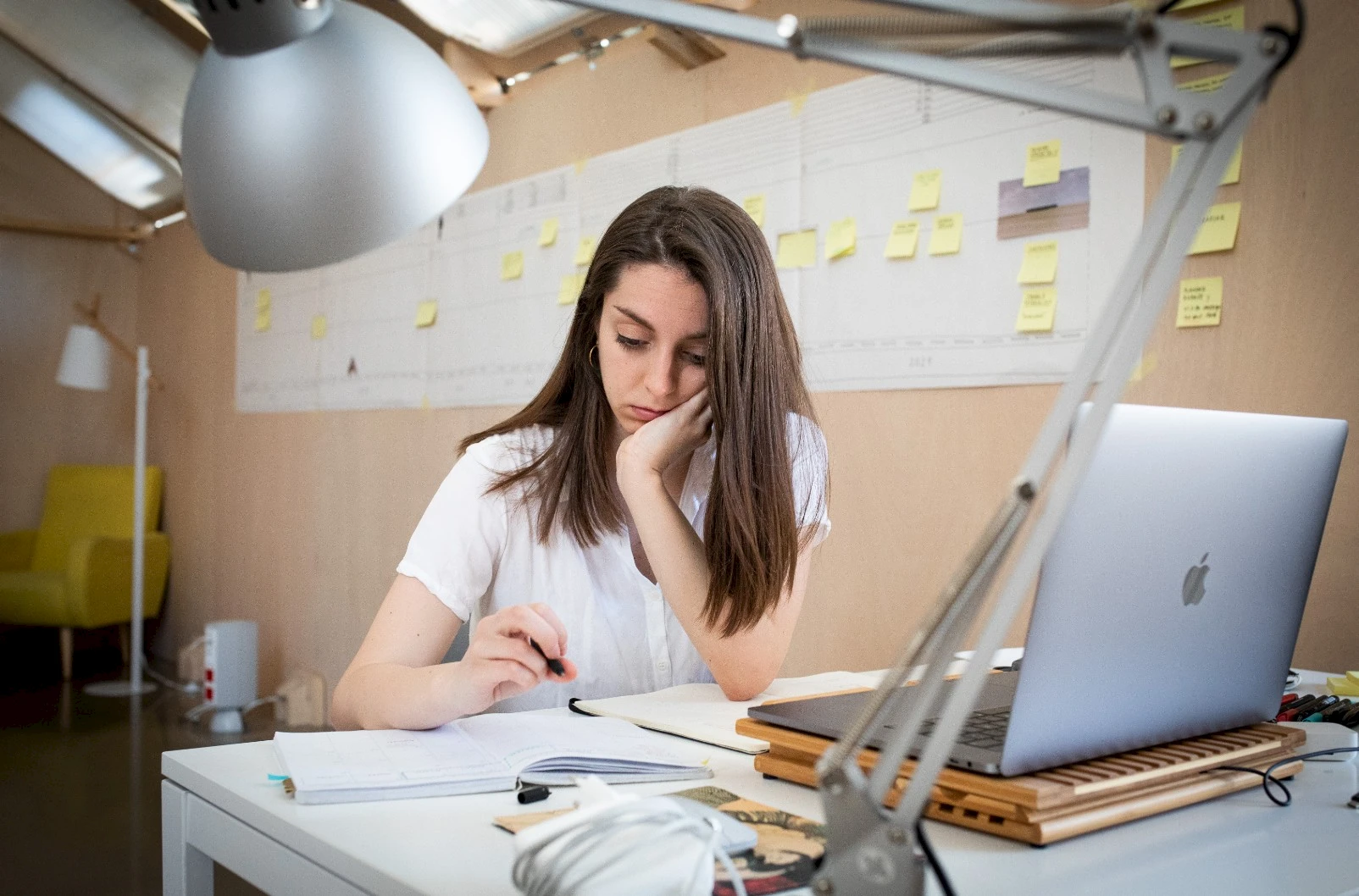 Marina Palacio bere estudioan.